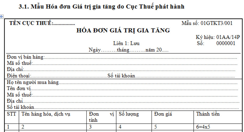 Những lưu ý khi in hóa đơn giá trị gia tăng